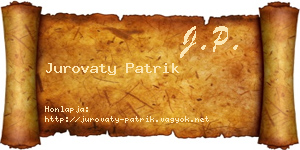 Jurovaty Patrik névjegykártya